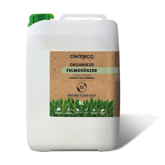 Cleaneco Organikus felmosószer növényi alkohollal - Green tea 5l Cleaneco Organikus felmosószer növényi alkohollal - Green tea 5l