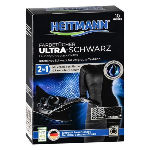 HEITMANN Ultrafekete színfrissítő kendő - 10 db HEITMANN Ultrafekete színfrissítő kendő - 10 db