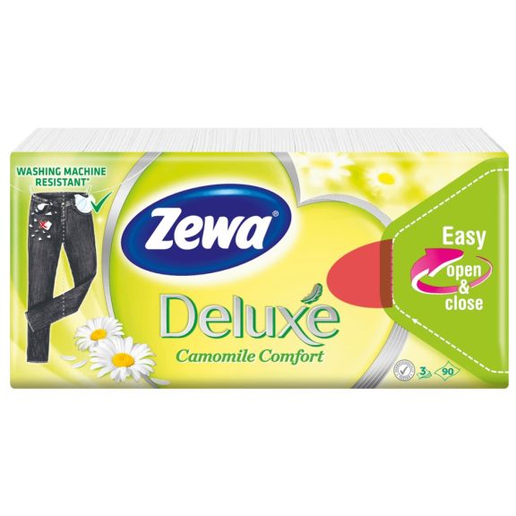 Zewa Deluxe Camomile papírzsebkendő 90db Zewa Deluxe Camomile papírzsebkendő 90db