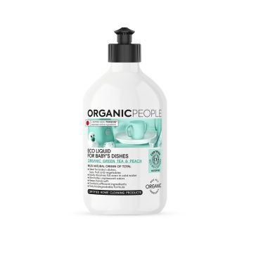  Organic People Öko Mosogatószer babaedényekhez - Zöld tea és barack