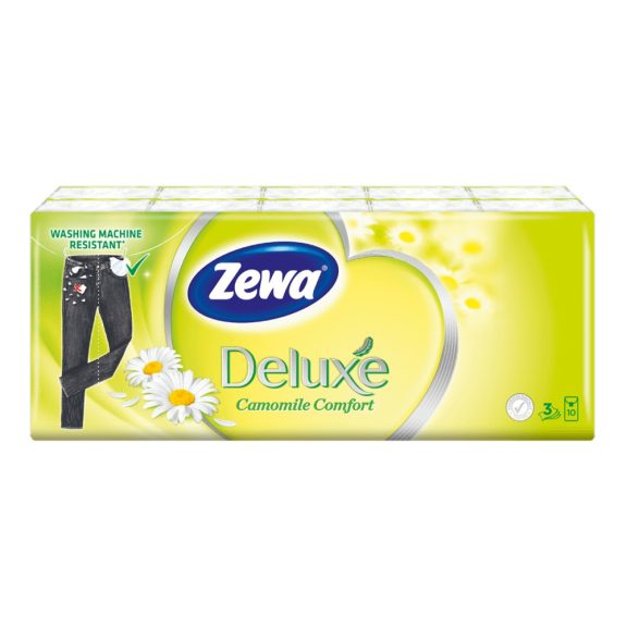 Zewa Deluxe Camomile papírzsebkendő 10x10 Zewa Deluxe Camomile papírzsebkendő 10x10